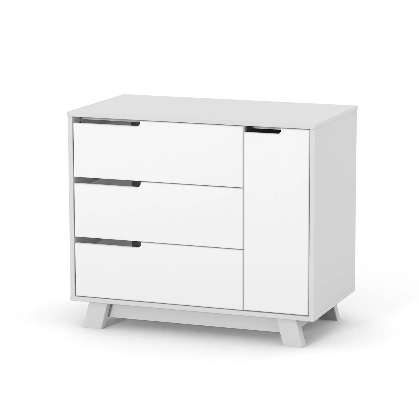 Veres Manhattan 900 Kinderkommode in Weiß Grau. Elegante Farbgestaltung mit praktischen Aufbewahrungslösungen für das Kinderzimmer.