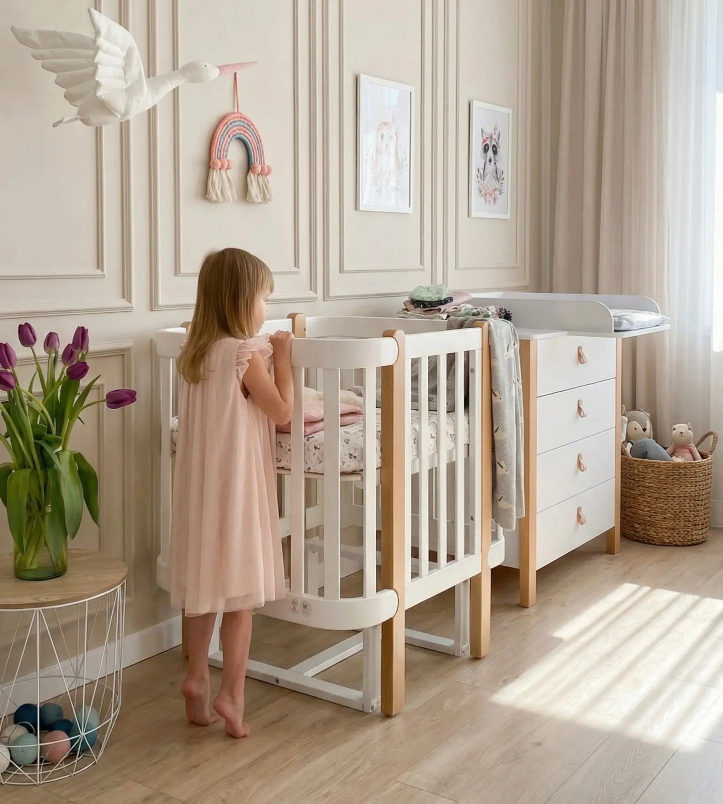 Veres Schaukelsystem/Wiegefunktion für das Babybett Monaco 120x60 cm und das Mini-Bett 80x60 cm