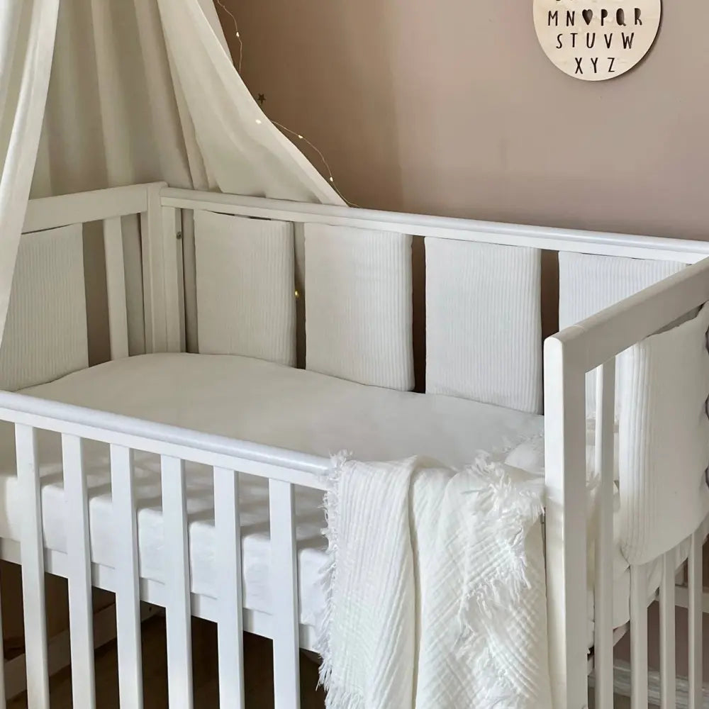 Babybettwäsche-Set 6 für 120×60 cm Mosaik Velvet Milchweiß