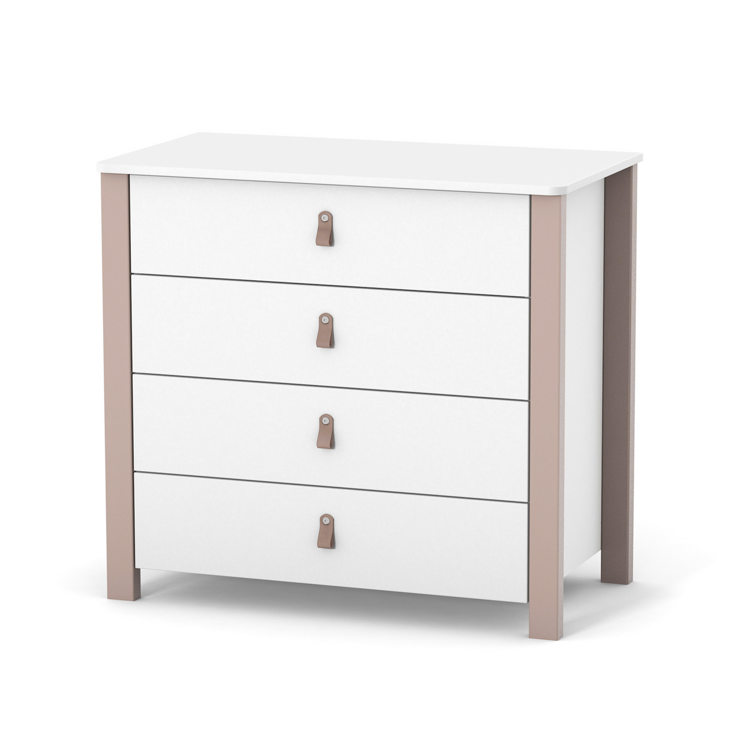 Veres Monaco 900 Kinderkommode in Weiß Cappuccino. Harmonisches Design mit weißen und cappuccinofarbenen Akzenten für das Kinderzimmer.