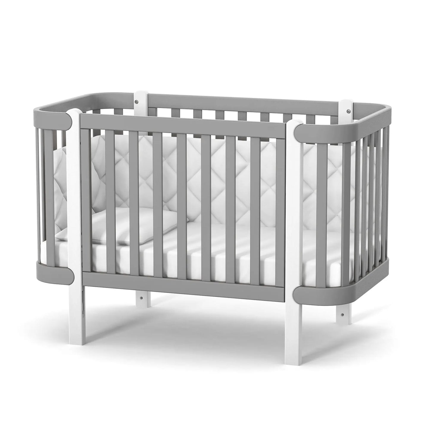 Veres Monaco Gitterbett 120x60 in Graphit-Weiß – elegantes und modernes Design für Ihr Babyzimmer